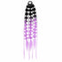 Black and lavender 22-inch bubble braid hair extensions with a black hair tie, shown on a white background.
