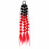 Black and red 22-inch bubble braid hair extensions with a black hair tie, shown on a white background.