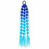 Blue and aquamarine 22-inch bubble braid hair extensions with a black hair tie, shown on a white background.