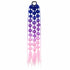 Blue and purple and seasell 22-inch bubble braid hair extensions with a black hair tie, shown on a white background.