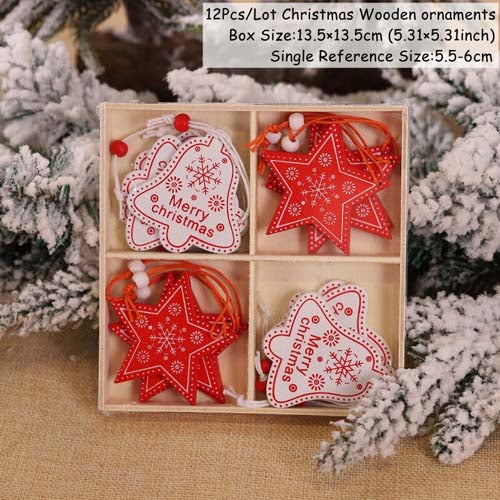 12Pcs Christmas Xmas Tree Ornaments Decorations Party Hanging Craft Pendant Gift