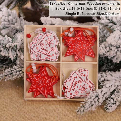 12Pcs Christmas Xmas Tree Ornaments Decorations Party Hanging Craft Pendant Gift