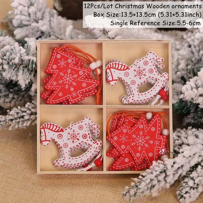 12Pcs Christmas Xmas Tree Ornaments Decorations Party Hanging Craft Pendant Gift