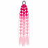 Fuscia and blush 22-inch bubble braid hair extensions with a black hair tie, shown on a white background.
