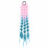 Light pink and aqua 22-inch bubble braid hair extensions with a black hair tie, shown on a white background.