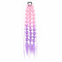 Light pink and light purple 22-inch bubble braid hair extensions with a black hair tie, shown on a white background.