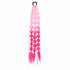 Light pink and watermelon 22-inch bubble braid hair extensions with a black hair tie, shown on a white background.
