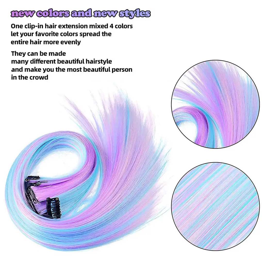 UNICORN CLIP-IN HAIR EXTENSION TWO-TONE STREAK HIGHLIGHT