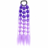 Purple and lilac 22-inch bubble braid hair extensions with a black hair tie, shown on a white background.